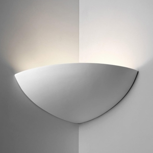 Applique angolare di gesso ceramico bianco 