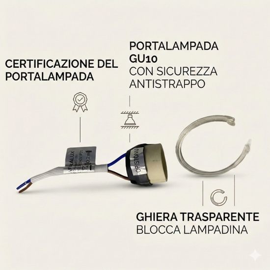 Isyluce faretto in gesso quadrato da incasso per controsoffitto