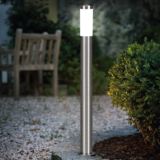 Lampione tubolare da giardino acciaio inox helsinki eglo