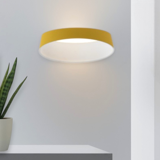 Stilnovo oxygen applique giallo  led 3000k dimmerabile moderna
