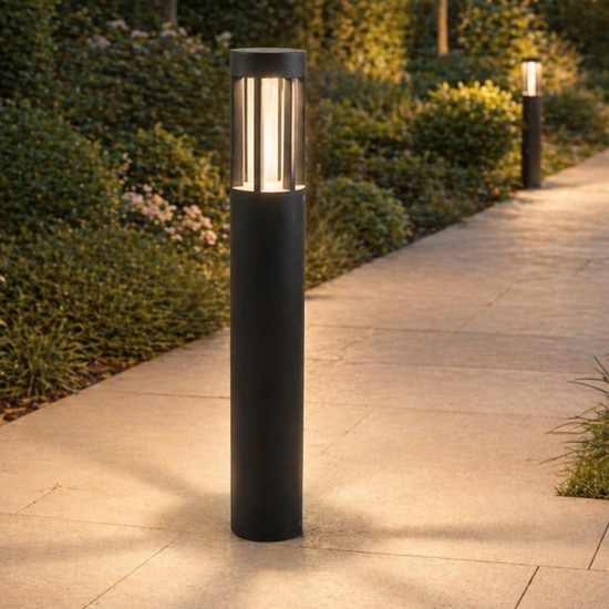 Lampione antracite moderno da giardino led 8w 3000k