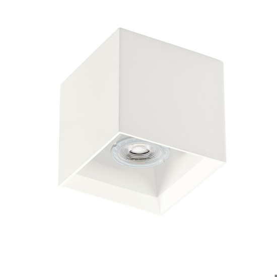 Cubo faretto quadrato da soffitto in gesso bianco