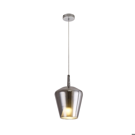 Lampada a sospensione vetro cromo design luce pendente