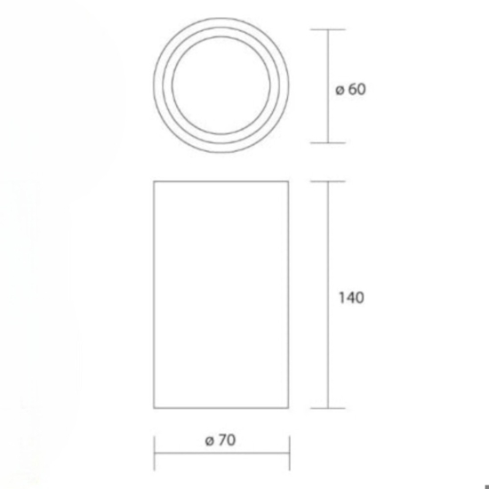 Isyluce faretto da soffitto cilindro gesso bianco