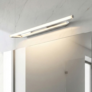 Applique da bagno 43cm circular linea light cromo led 8w 3000k fp