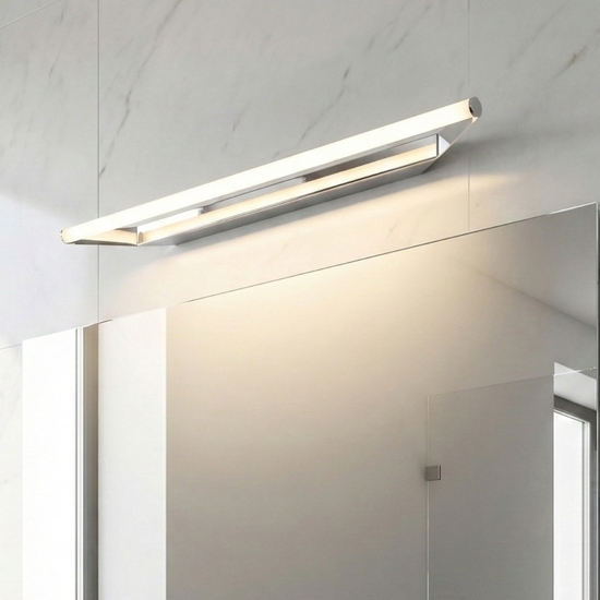 Applique da bagno 43cm circular linea light cromo led 8w 3000k fp