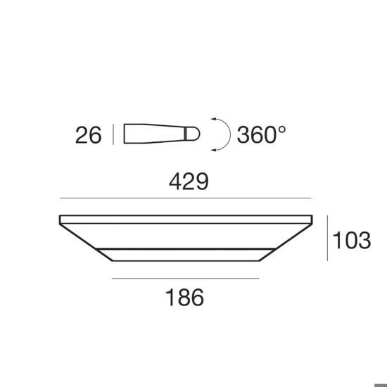 Applique da bagno 43cm circular linea light cromo led 8w 3000k fp