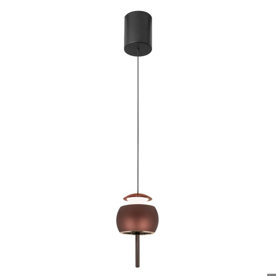 Lampada led 12w 3000k pendente colore caffe a sospensione
