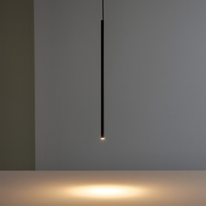 Lampada a sospensione nera cilindro lungo 100 cm