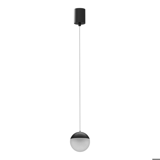 Lampada a sospensione sfera nera led 10w 3000k