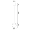 Lampadario a sospensione sfera nera led 10w 3000k per bagno