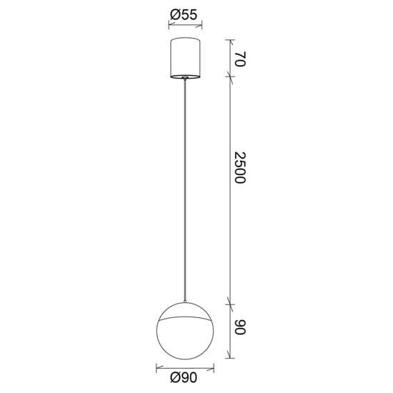 Lampada a sospensione sfera nera led 10w 3000k