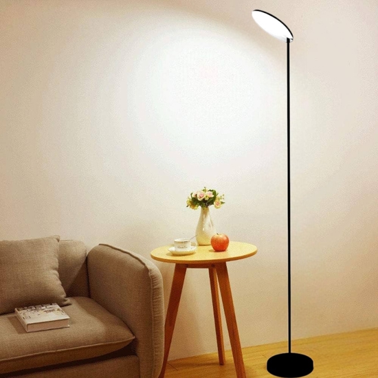 Lampada da terra nera led 30w 3000k orientabile moderna