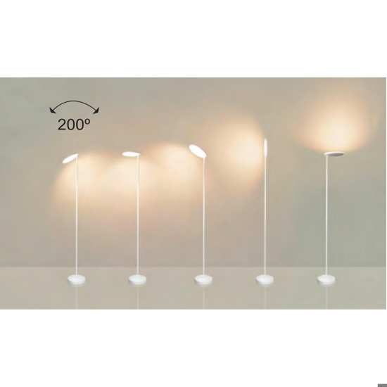 Lampada da terra nera led 30w 3000k orientabile moderna