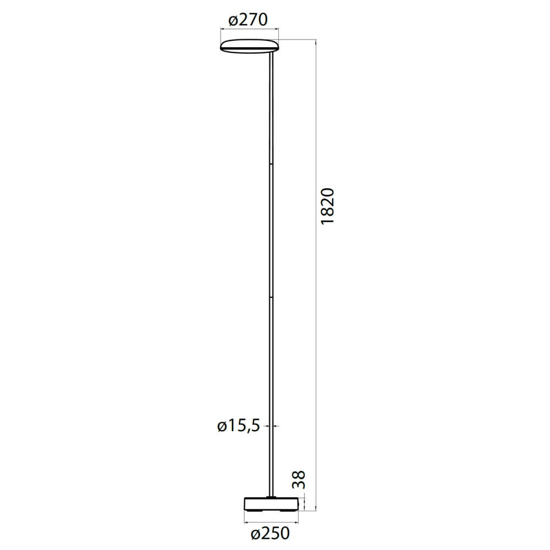 Lampada da terra nera led 30w 3000k orientabile moderna
