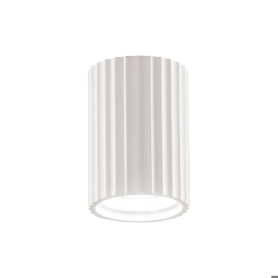 Faretto in gesso da soffitto cilindro rigato isyluce gypsos