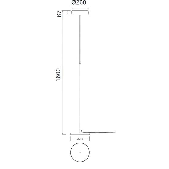 Piantana nera moderna led 15w 3000w dimmerabile