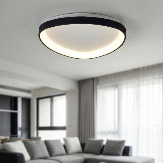 Plafoniera design triangolare nera led 62w 2700k-5000k con telecomando