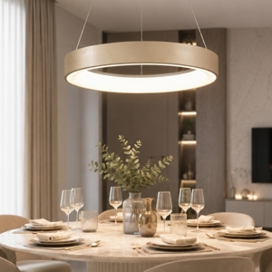Lampadario anello 38cm oro sabbiato led 30w da 2700k a 5000k con telecomando app