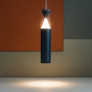 Lampada a sospensione design antracite cilindro led 7w 3000k