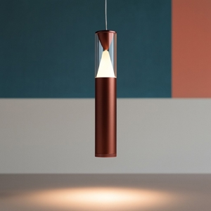 Lampada a sospensione cilindro design oro rosa led 7w 3000k