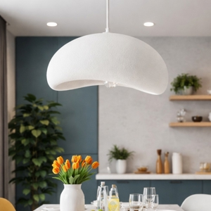 Lampadario 40cm per tavolo cucina japandi bianco stile wabi sabi