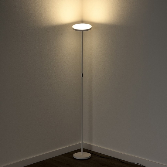 Piantana led 30w 3000k bianca moderna parabola orientabile