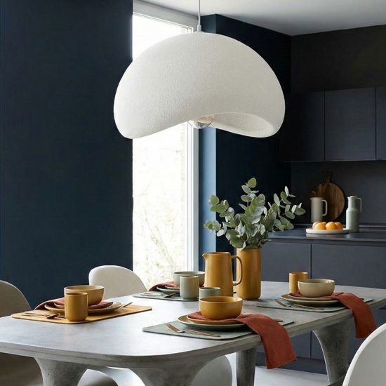 Lampadario da cucina 60cm design japandi bianco stile wabi sabi