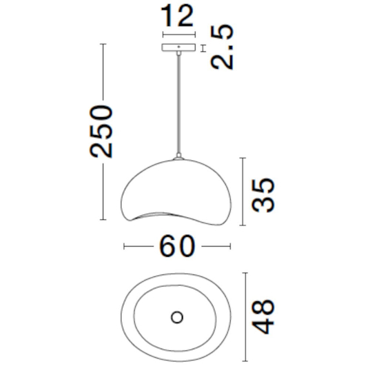 Lampadario da cucina 60cm design japandi bianco stile wabi sabi