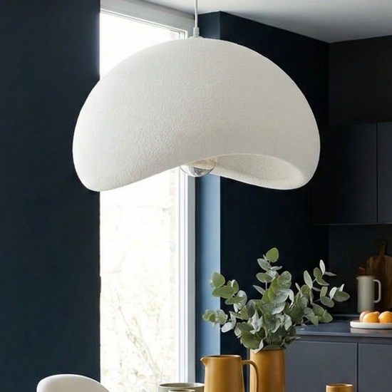 Lampadario 50cm per cucina bianco design japandi stile wabi sabi