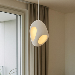 Lampada a sospensione design moderno resina bianca