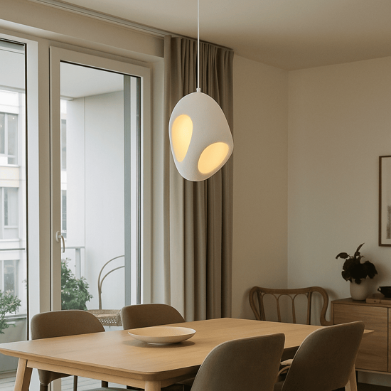 Lampada a sospensione design moderno resina bianca