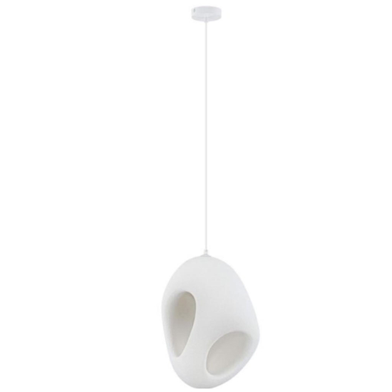 Lampada a sospensione design moderno resina bianca