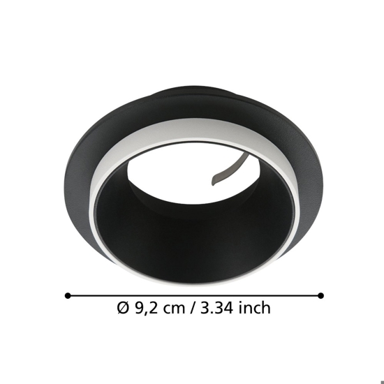 Faretto da incasso a soffitto carosso eglo metallo nero bianco rotondo