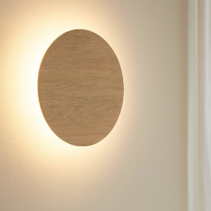 Applique design moderno led 9w 3000k di legno tondo eglo fp