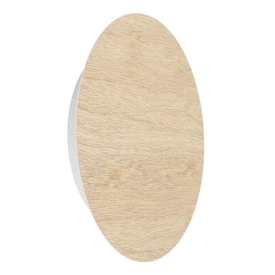 Applique design moderno led 9w 3000k di legno tondo eglo fp