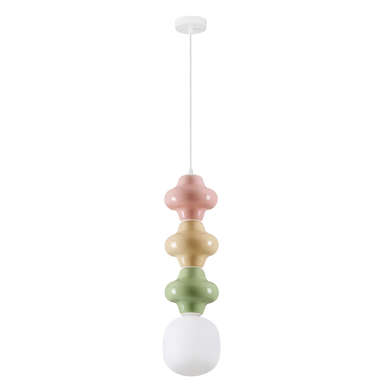 Lampada a sospensione di ceramica rosa giallo verde per cucina moderna