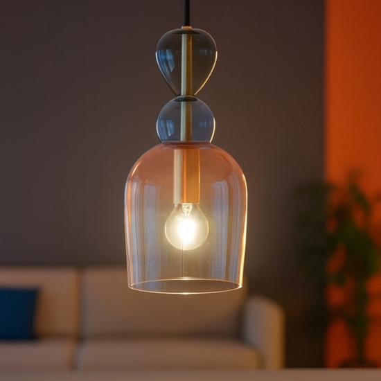 Lampada oro moderno vetro colorato
