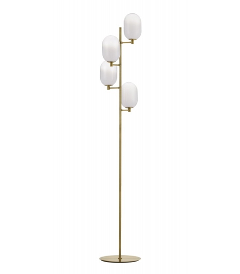 Lampada da terra moderna colore oro sfere di vetro