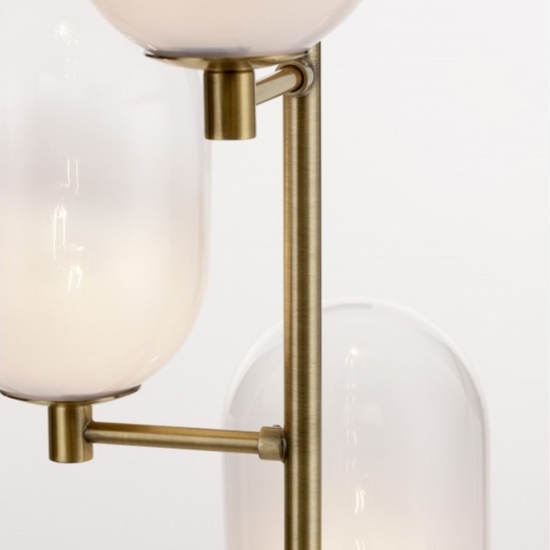 Lampada da terra moderna colore oro sfere di vetro