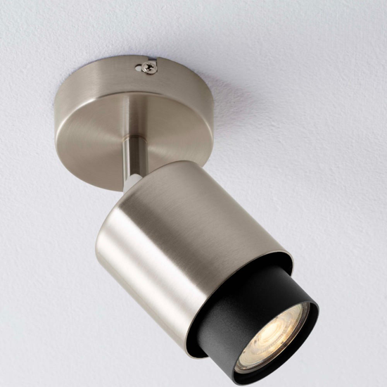 Applique da soffitto grigio nickel orientabile