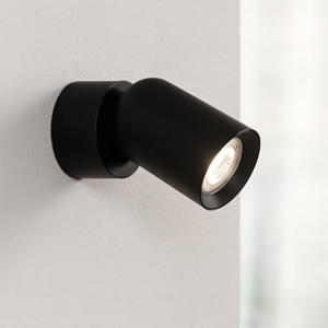 Applique lampada da parete nera spot orientabile
