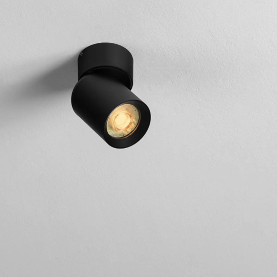 Applique lampada da parete nera spot orientabile