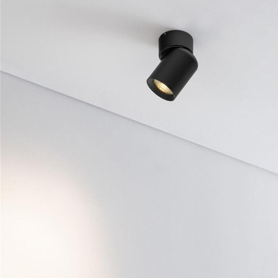Applique lampada da parete nera spot orientabile