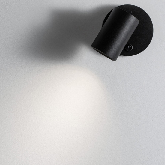 Applique nero luce orientabile per comodino camera da letto