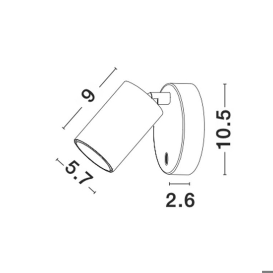 Applique nero luce orientabile per comodino camera da letto