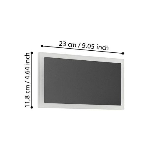 Eglo talamello applique per camera da letto moderna nera led 12w 3000k