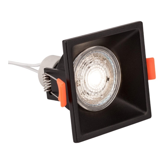 Faretto quadrato nero da incasso a soffitto