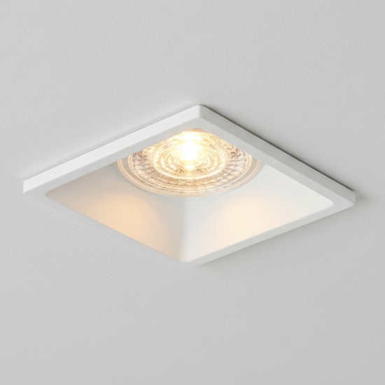 Faretto da incasso a soffitto in metallo quadrato bianco