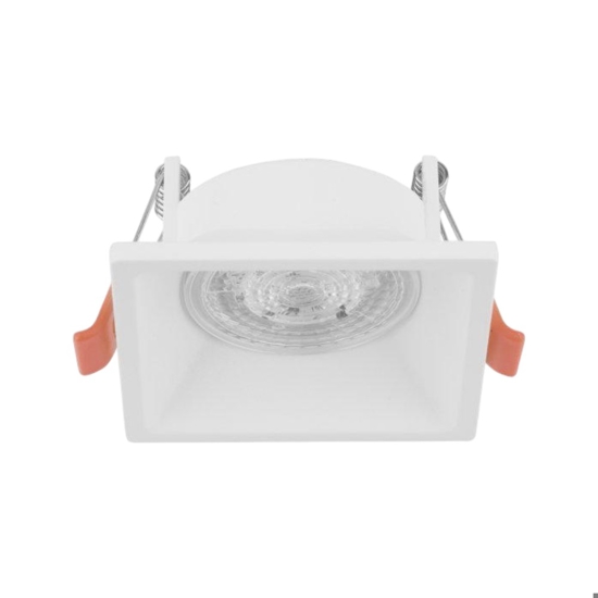 Faretto da incasso a soffitto in metallo quadrato bianco